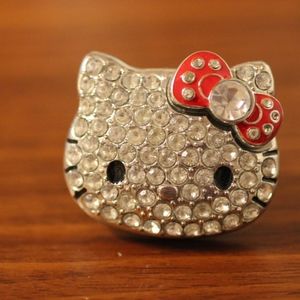 Large crystal Hello Kitty ring